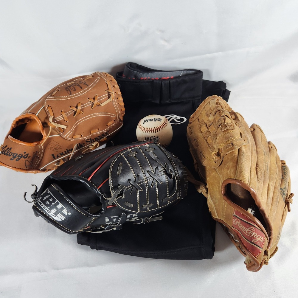 Youth Baseball 5Pc Bundle Rawlings RBG90 Glove LV Slugger XBH Mitt Pants